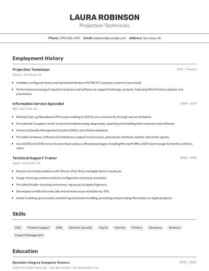 Resume example 2