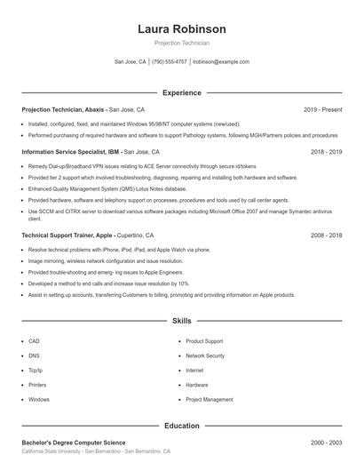 Resume example 1