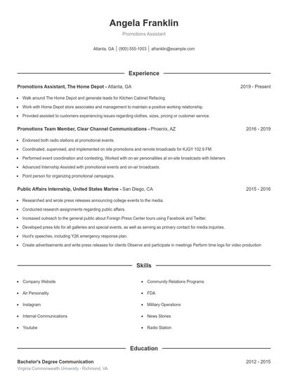 Resume example 1