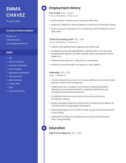 Proof Clerk Resume