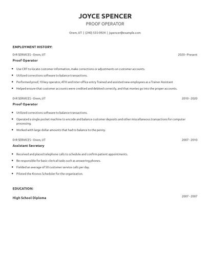 Proof Operator Resume