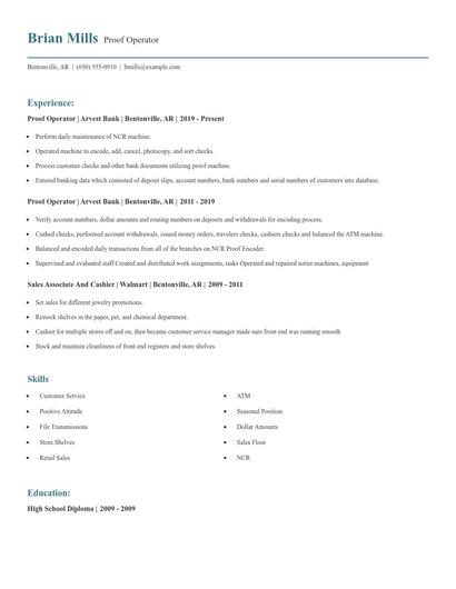 Proof Operator Resume
