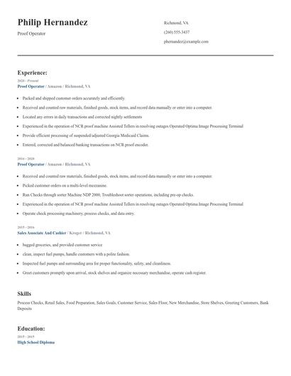 Proof Operator Resume