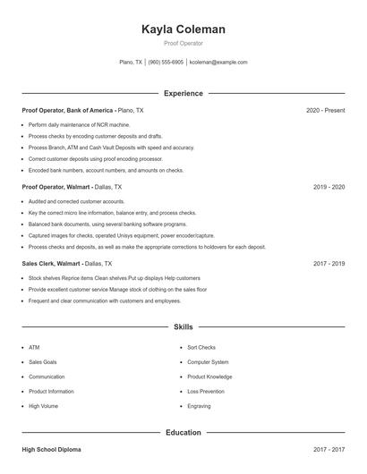 Proof Operator Resume