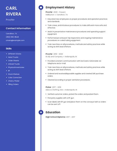 Proofer Resume