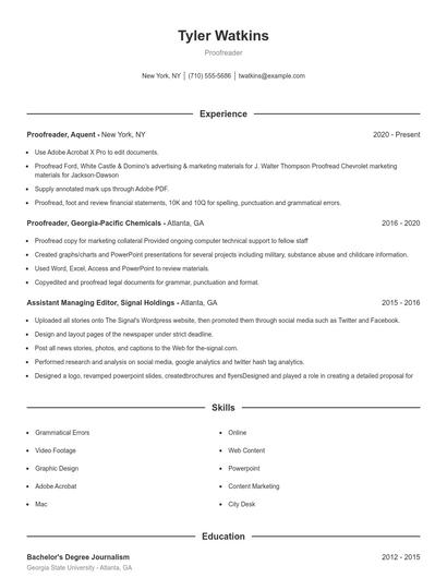 Resume example 1