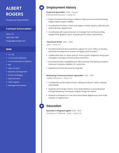 Proposal Specialist Resume