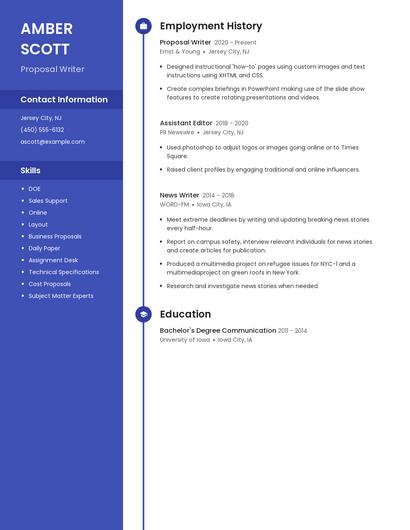 Proposal Writer Resume