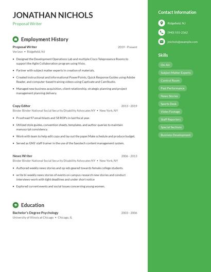 Resume example 4