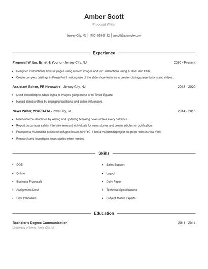 Resume example 1