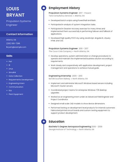 Propulsion Systems Engineer Resume