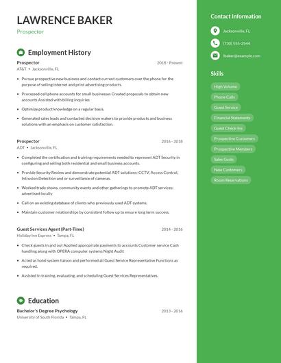 Prospector Resume