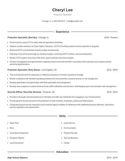 Resume example 1