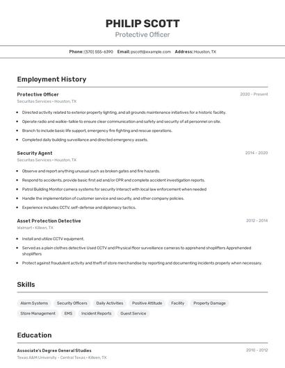 Resume example 2