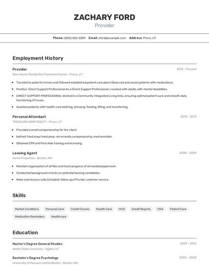 Resume example 2