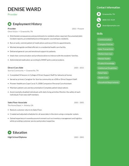 Resume example 5