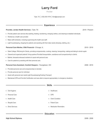 Resume example 1