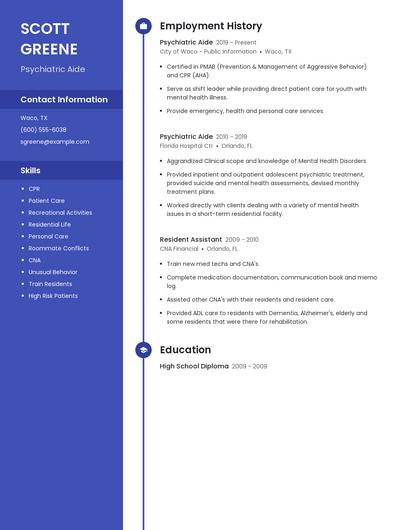 Psychiatric Aide Resume
