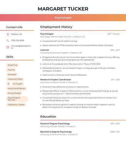 Resume example 3