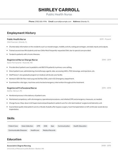 Resume example 2