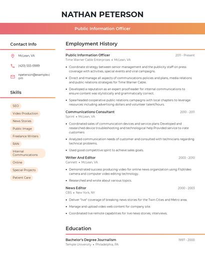 Resume example 3
