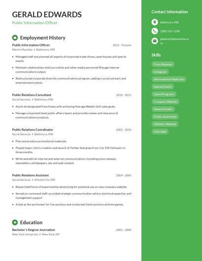 Resume example 5