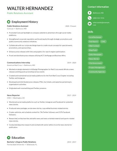Resume example 5