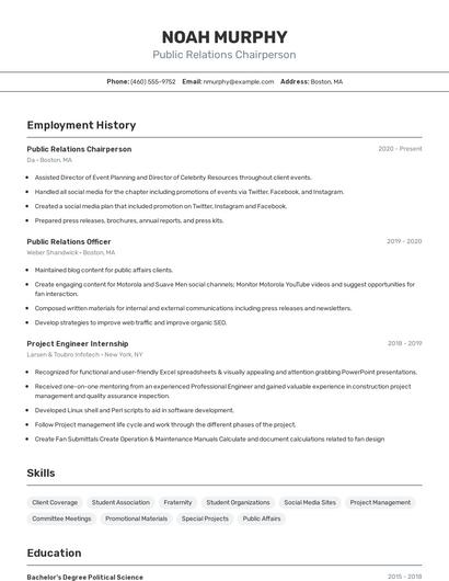 Resume example 2
