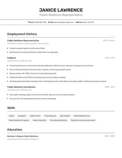Resume example 2