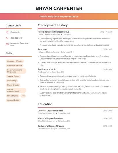 Resume example 3