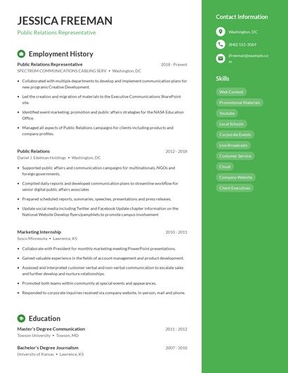 Resume example 5