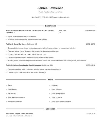 Resume example 1