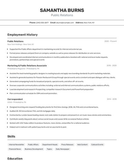 Resume example 2