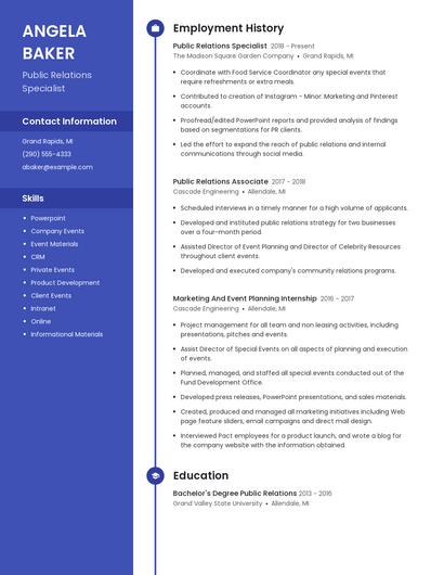 Resume example 5
