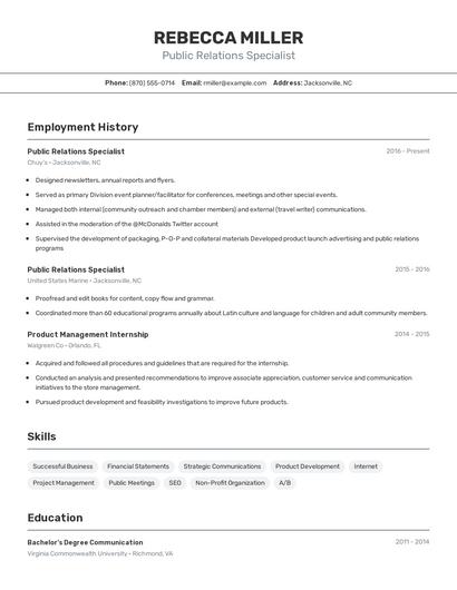 Resume example 2