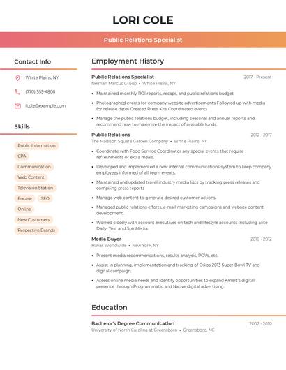 Resume example 3