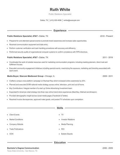 Resume example 1