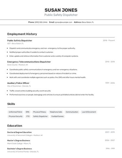 Resume example 2