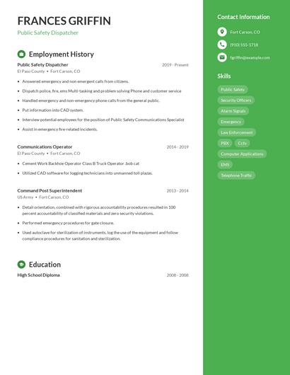 Resume example 4