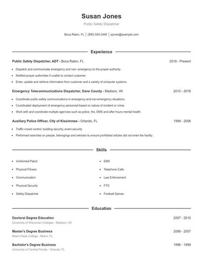 Resume example 1