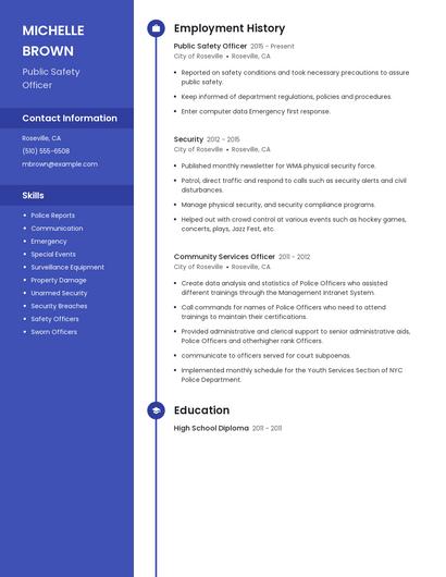 Public Safety Officer Resume