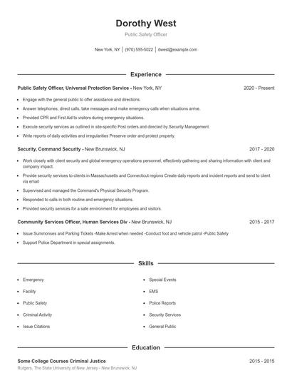 Resume example 1
