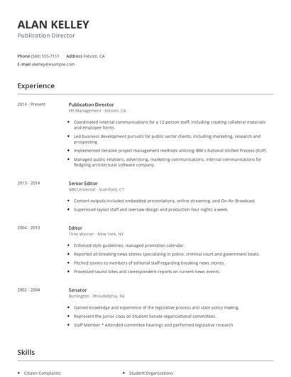 Publication Director Resume
