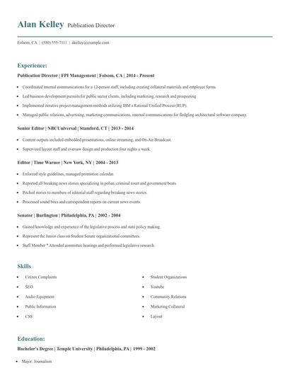 Publication Director Resume