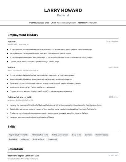 Resume example 2