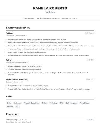 Resume example 2