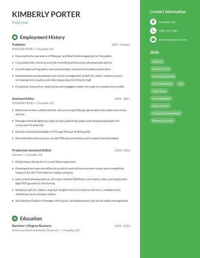 Resume example 4