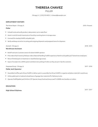 Puller Resume