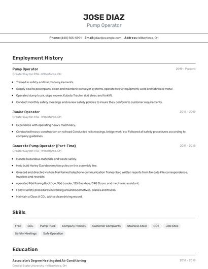 Resume example 2