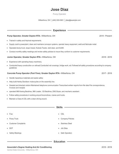 Resume example 1